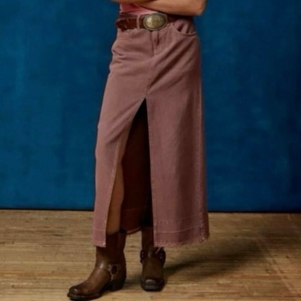 Urban Outfitters Mandi Denim Long Maxi Skirt Small Women’s Wine